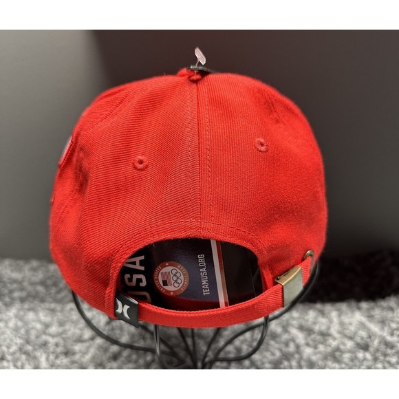 Hurley Hat Cap Strapback Mens Red Adjustable Team USA‎ Olympics Crest - Picture 5 of 9